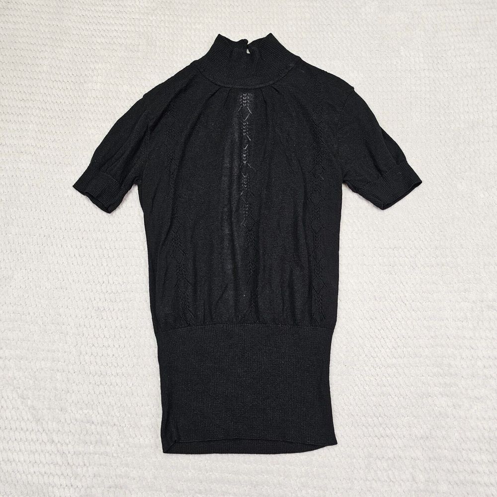 Women's Fabrika  Open Front  Black‎ Shirt No Size Tag Measures XS/Small